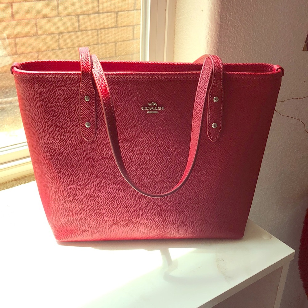 Mid size coach red purse